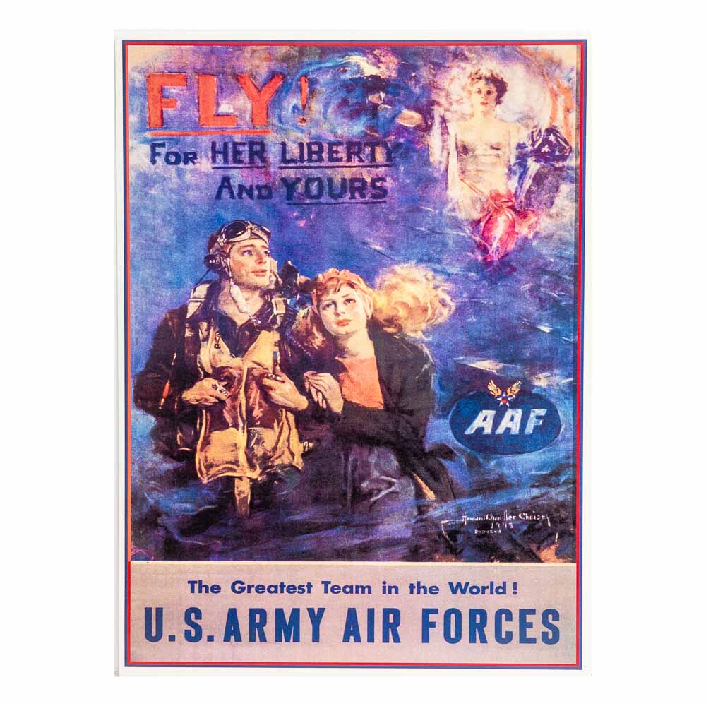 Fly For Her Liberty and Yours Vintage Reproduction Poster