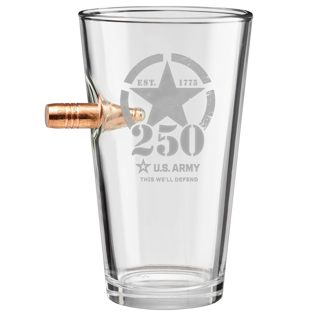 US Army 250th Anniversary Bullet Pint Glass
