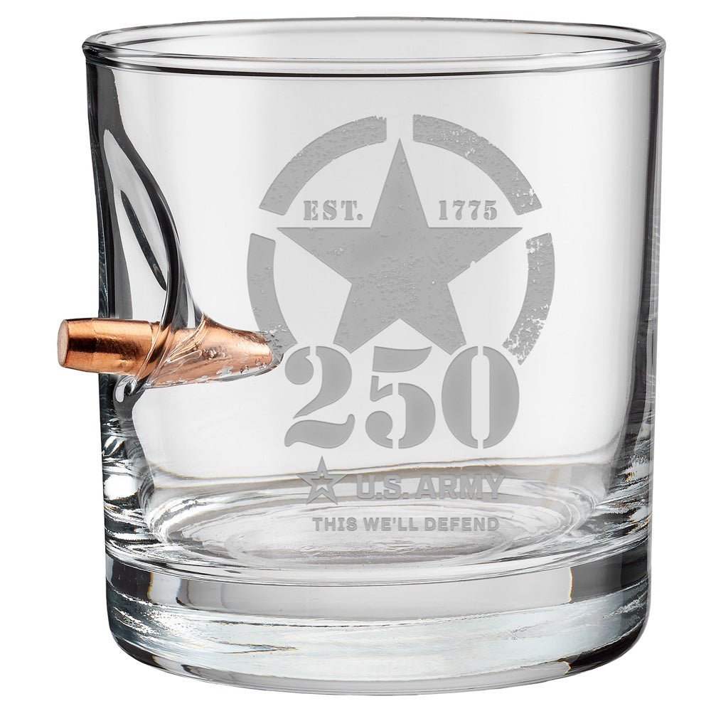 US Army 250th Anniversary Rocks Glass