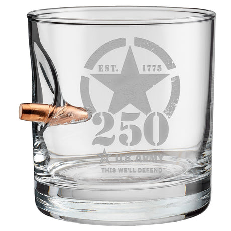 US Army 250th Anniversary Rocks Glass