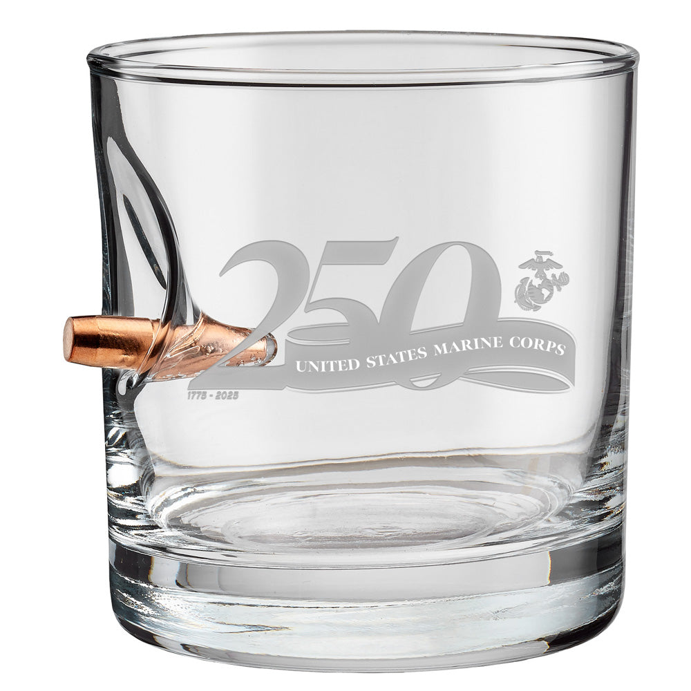 US Marines 250th Anniversary Rocks Glass