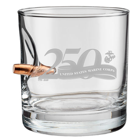 US Marines 250th Anniversary Rocks Glass