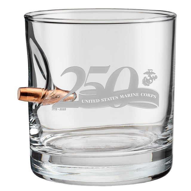 US Marines 250th Anniversary Rocks Glass