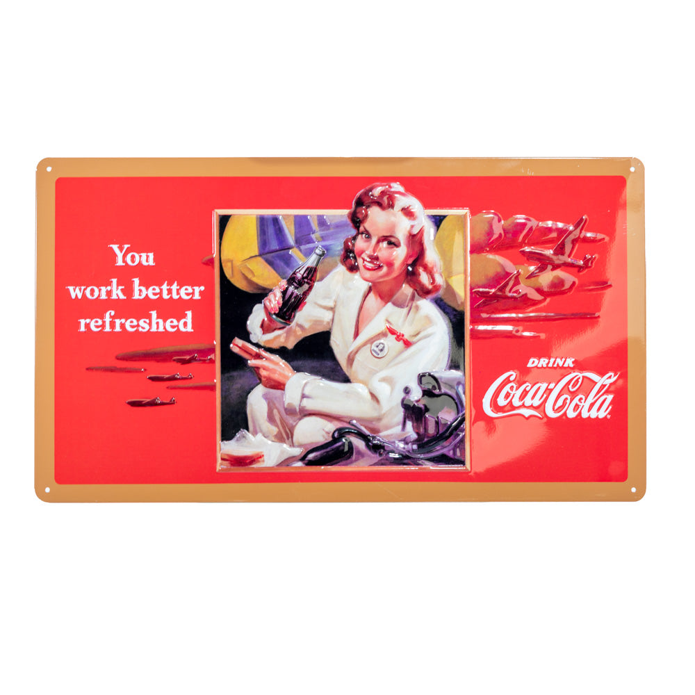 Work Refreshed Metal Sign