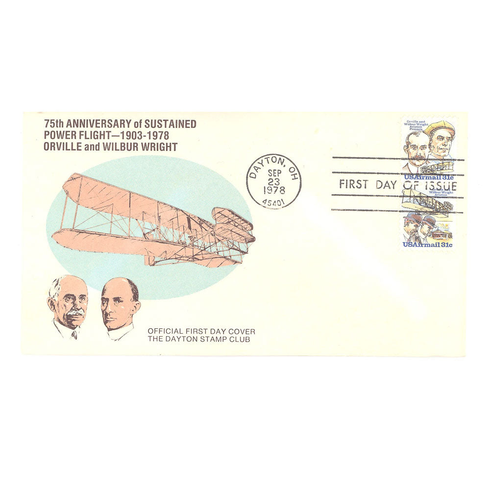 75th Anniversary of Sustained Power Flight Cancelled Stamp