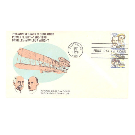 75th Anniversary of Sustained Power Flight Cancelled Stamp