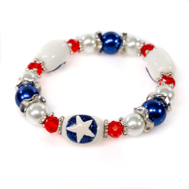 Air Force Beaded Stretch Bracelet