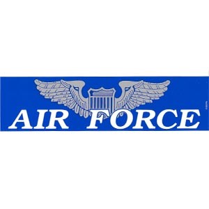 Air Force with Pilot Wings Bumper Sticker