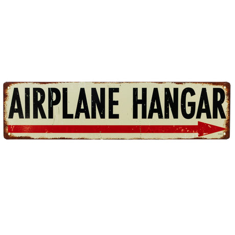 Airplane Hangar Metal Sign