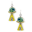 Alien Abducting Cow Earrings