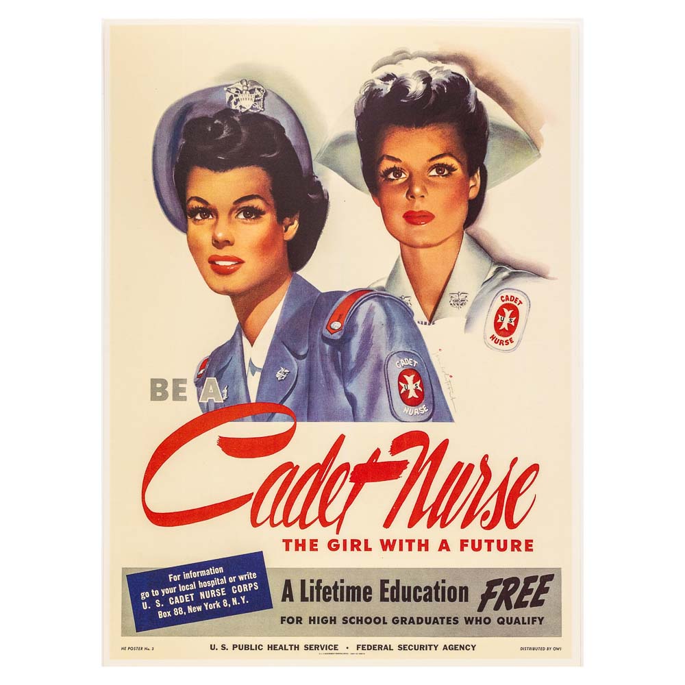 Be a Cadet Nurse Vintage Reproduction Poster