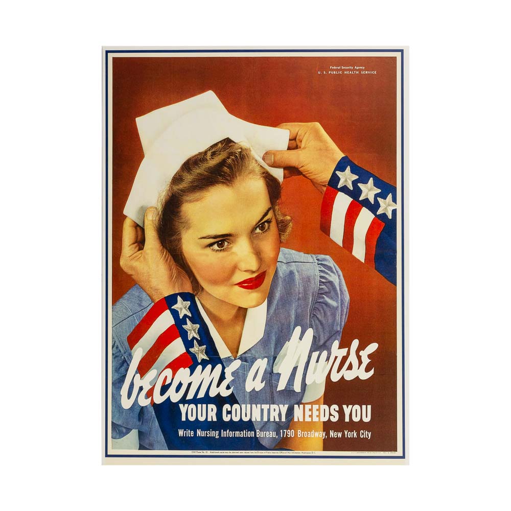Become A Nurse Vintage Reproduction Poster