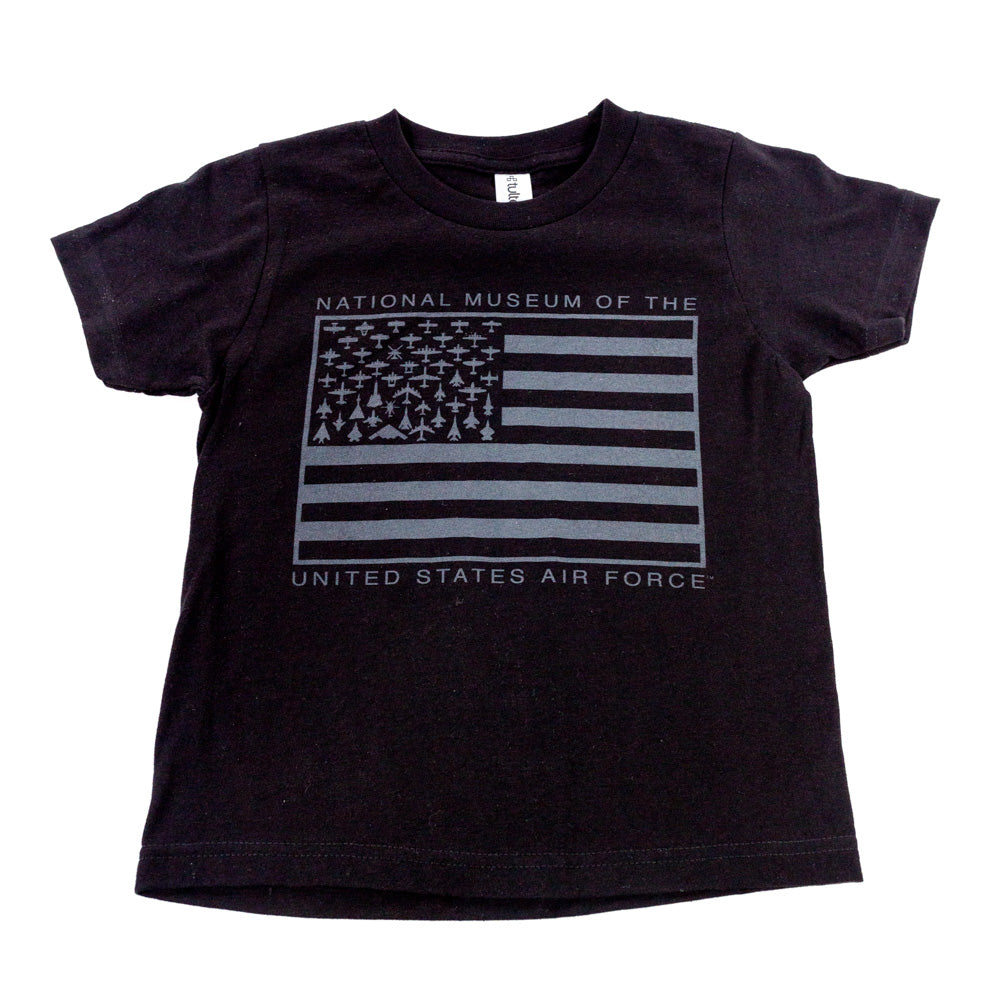 Flag/Plane Black Child's T-Shirt