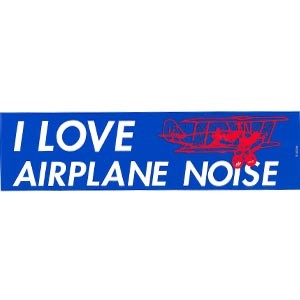 I Love Airplane Noise Bumper Sticker