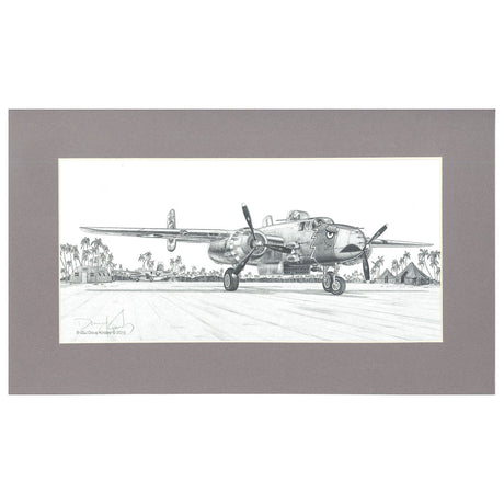 Kinsley B-25J 10x19 Matted Print