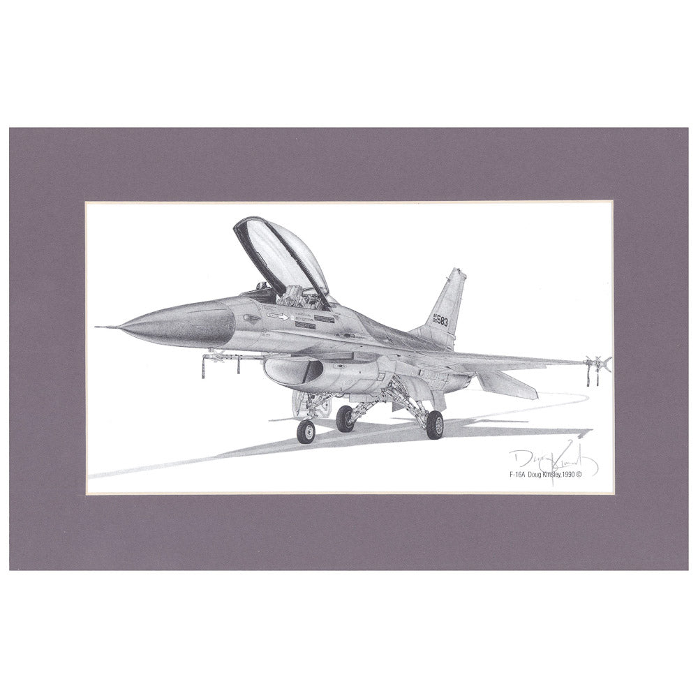 Kinsley F-16 7x11 Matted Print