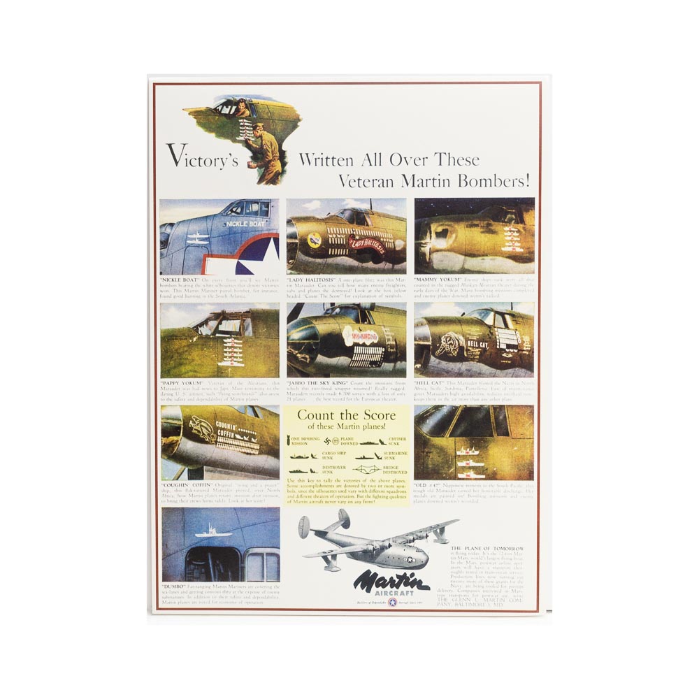 Martin Bombers Vintage Reproduction Poster