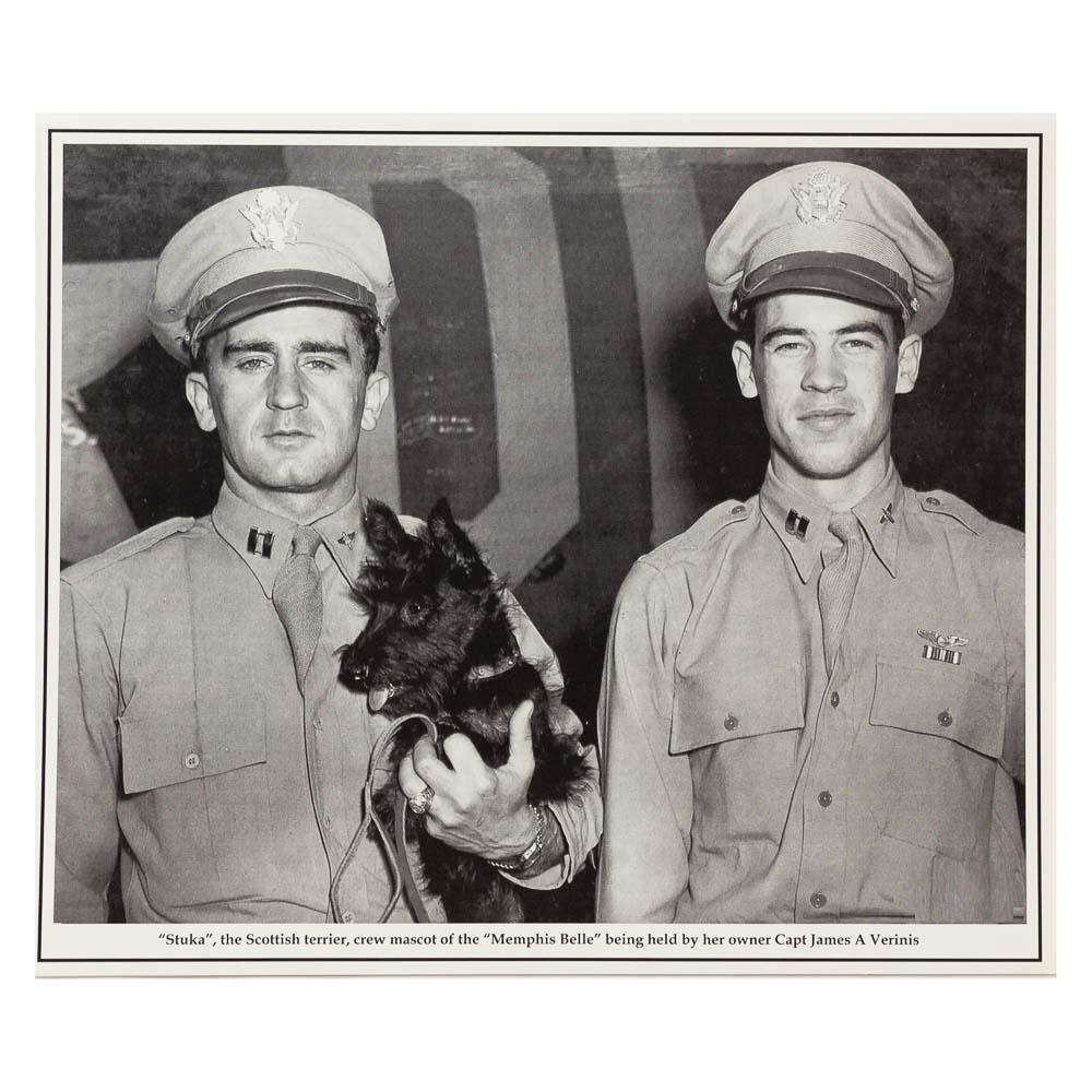 Memphis Belle Mascot Stuka and Her Owner Vintage Reproduction