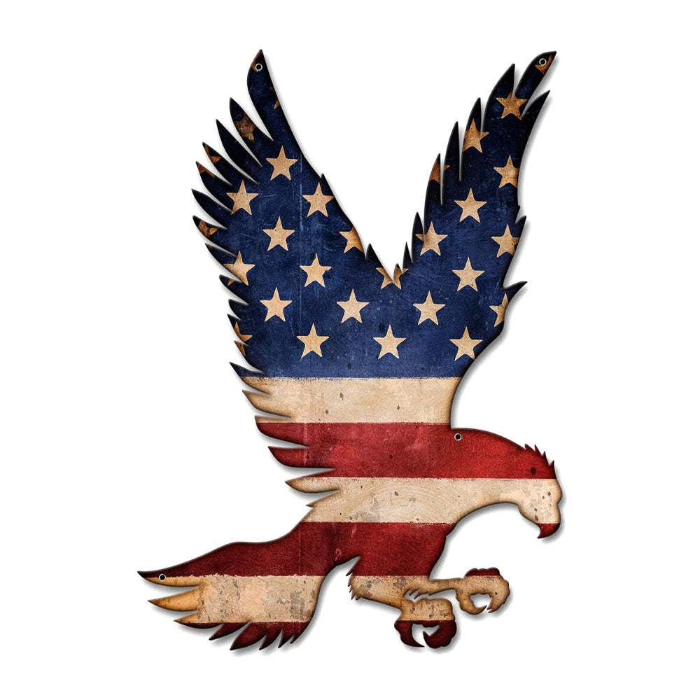 Patriotic Eagle Metal Sign