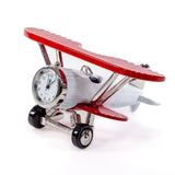 Red & White Biplane Clock