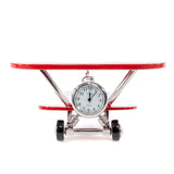 Red & White Biplane Clock