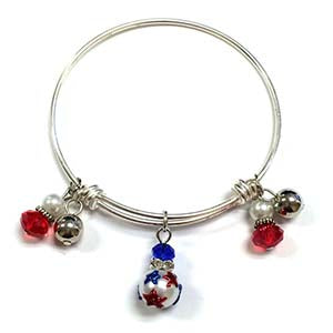 Red, White, and Blue Charm Bracelet