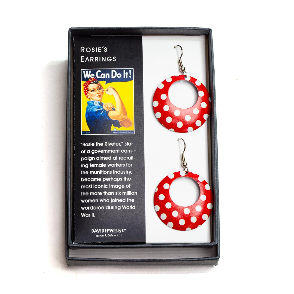 Rosie the Riveter Hoop Earrings