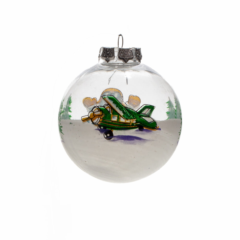 Snowman Pilot With Plane Ornament