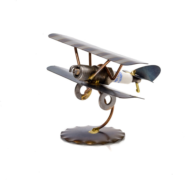 Spark Plug Biplane on a Stand