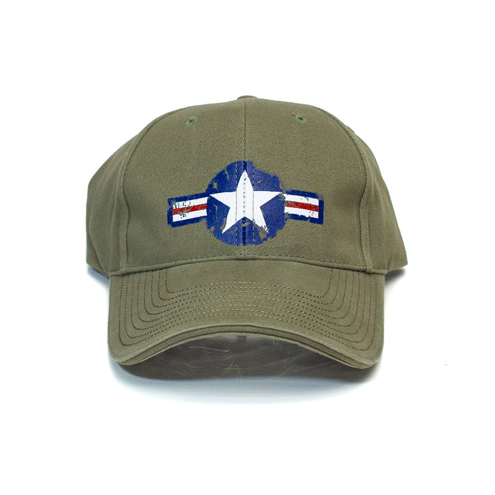 Star & Bar Hat in Olive Green