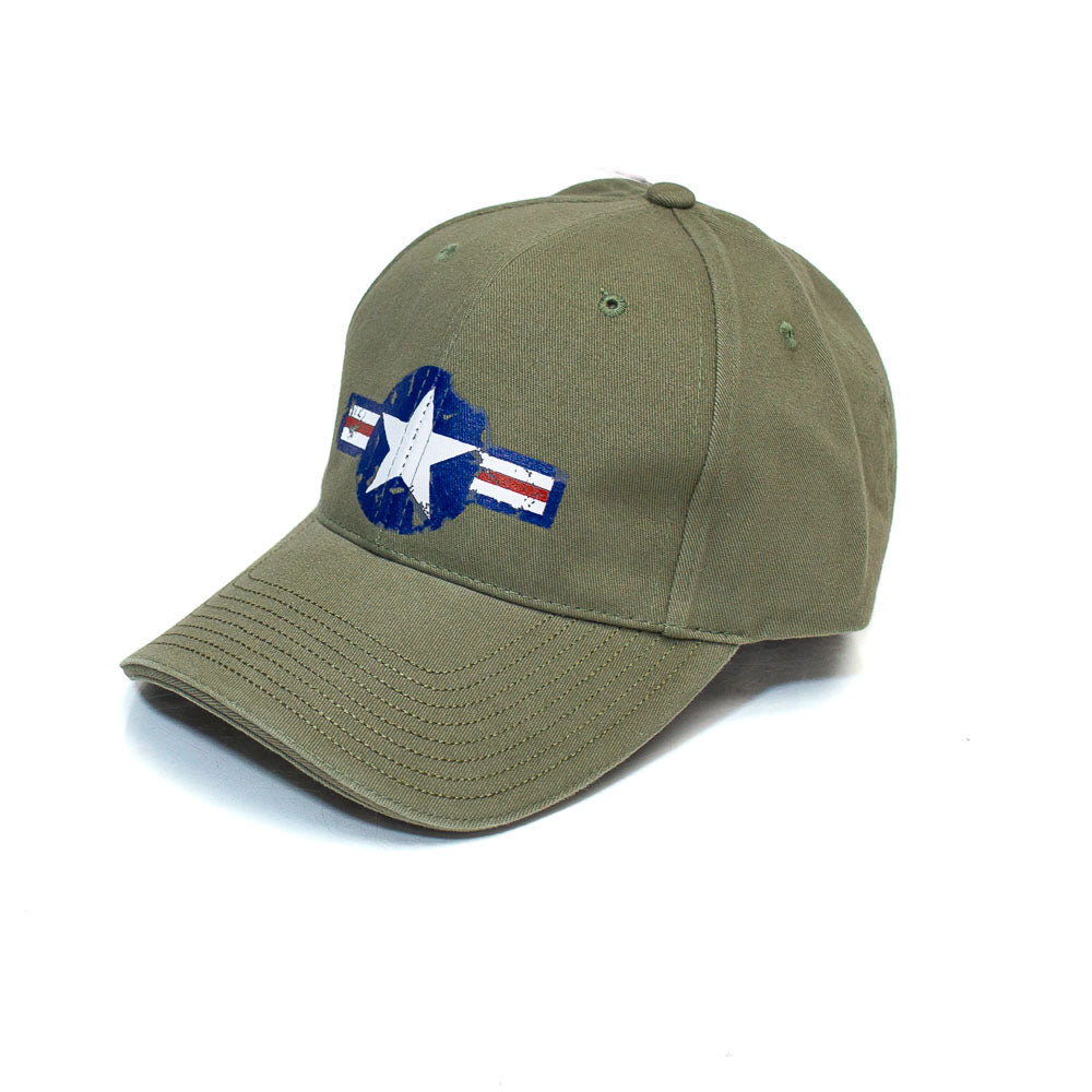 Star & Bar Hat in Olive Green