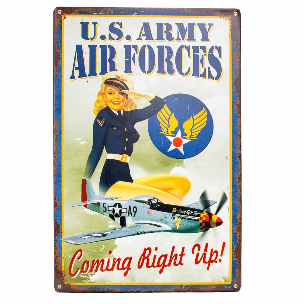 U.S. Army Air Forces- Coming Right Up Tin Sign