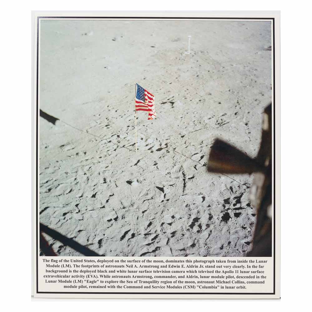 U.S. Flag on the Moon Vintage Reproduction
