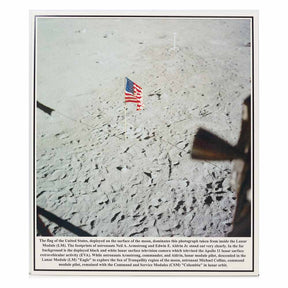 U.S. Flag on the Moon Vintage Reproduction