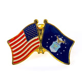 US Flag And Air Force Flag Lapel Pin