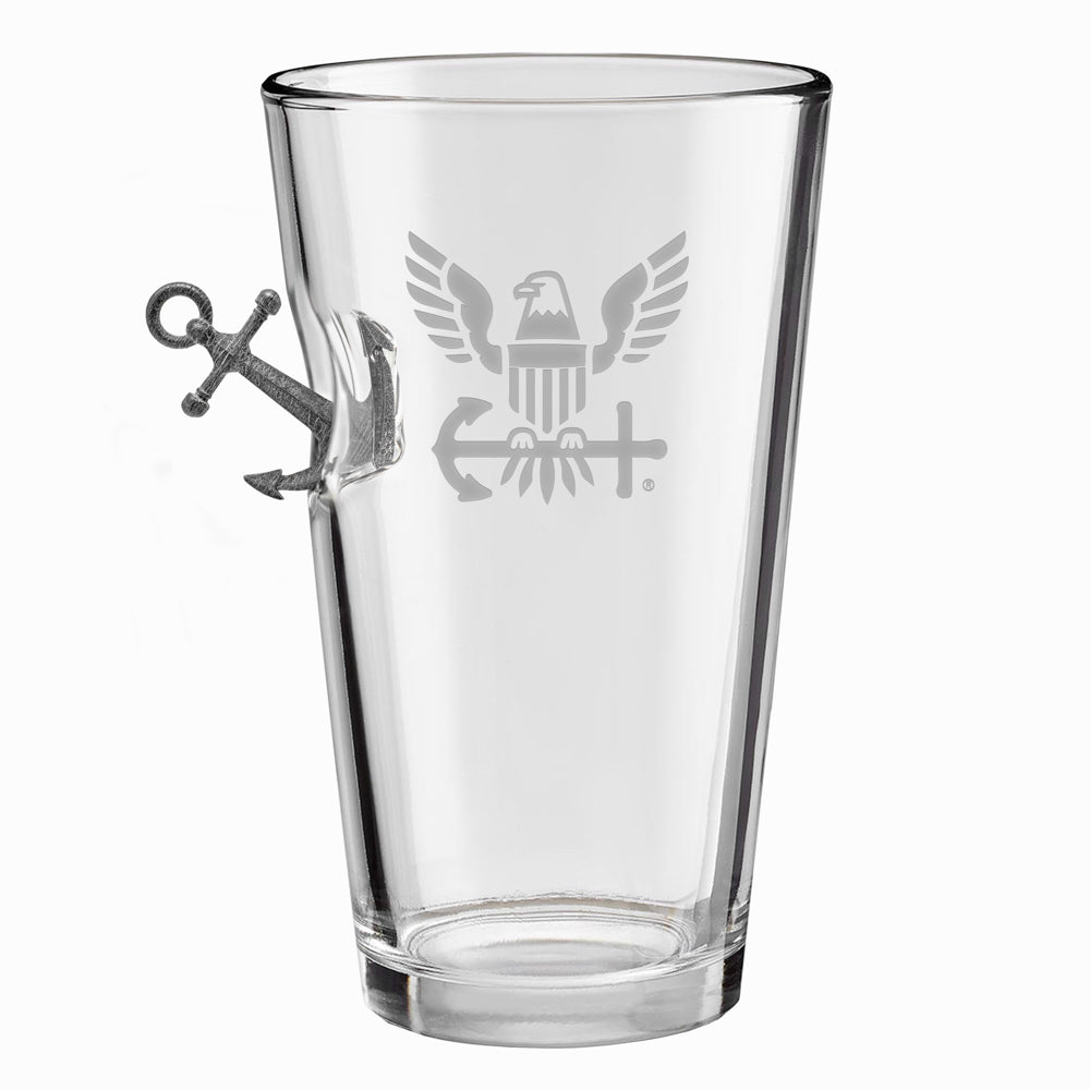 US Navy Anchor Pint Glass