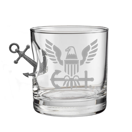 US Navy Anchor Rocks Glass