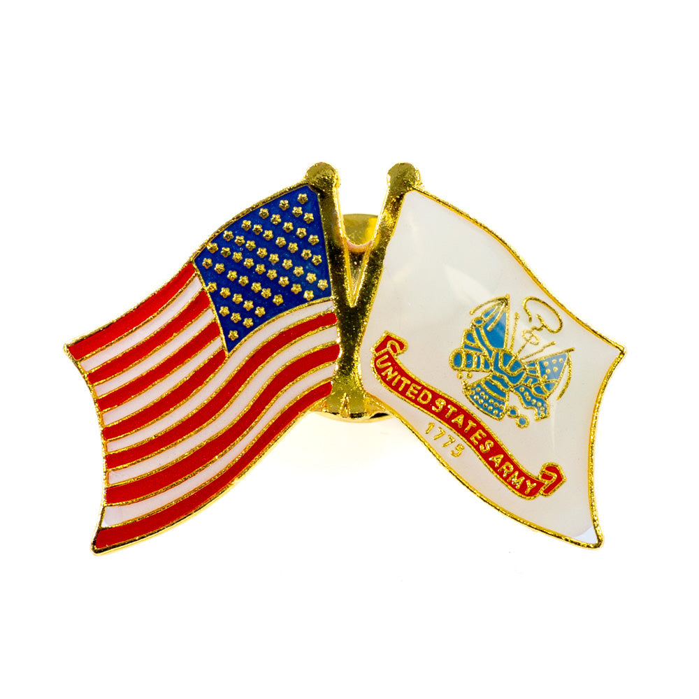 US and Army Flags Lapel Pin