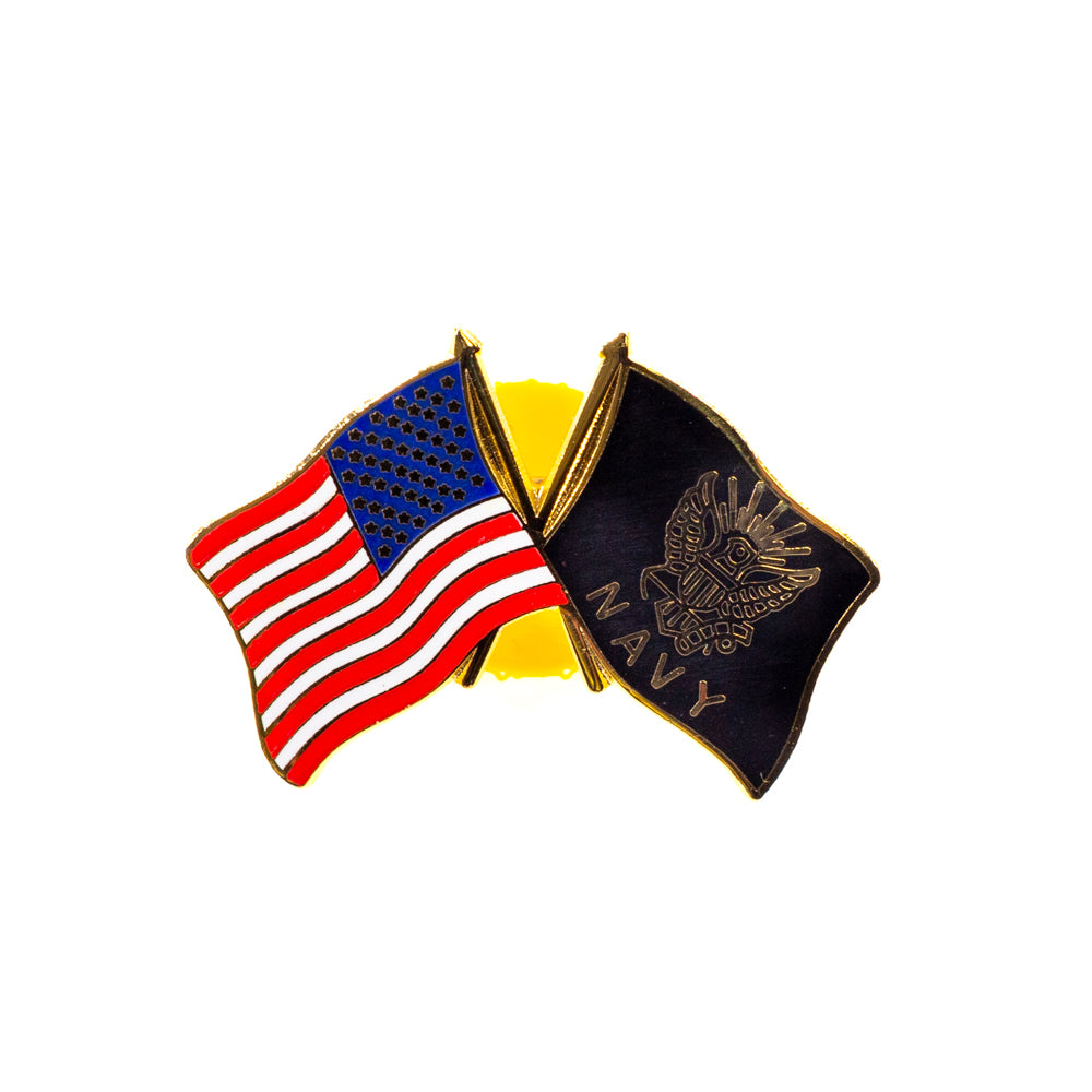 US and Navy Flags Lapel Pin