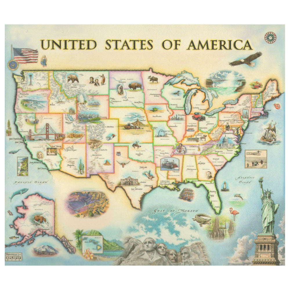 United States Map Fleece Throw