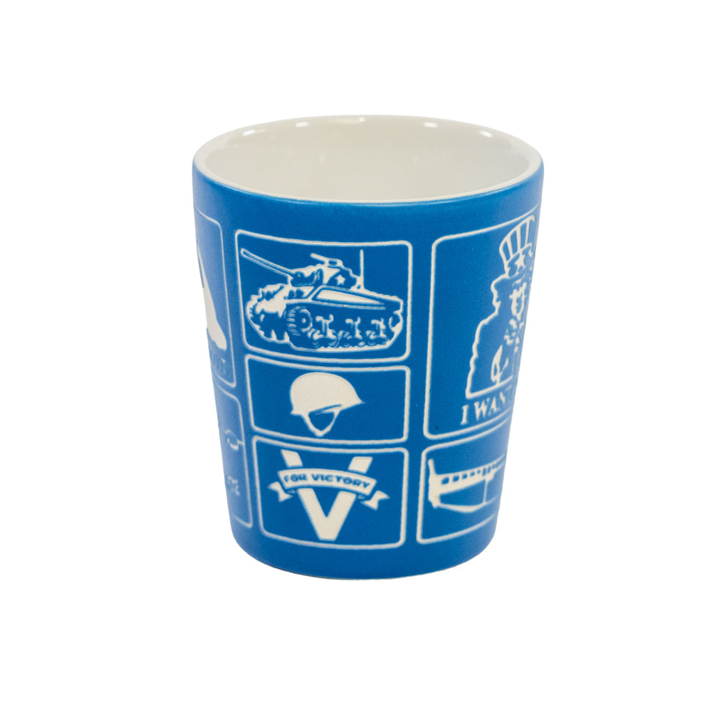 WWII Etched Propaganda Shot Glass