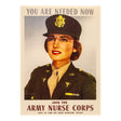You Are Needed Now Join the Army Nurse Corps Vintage Reproduction Poster